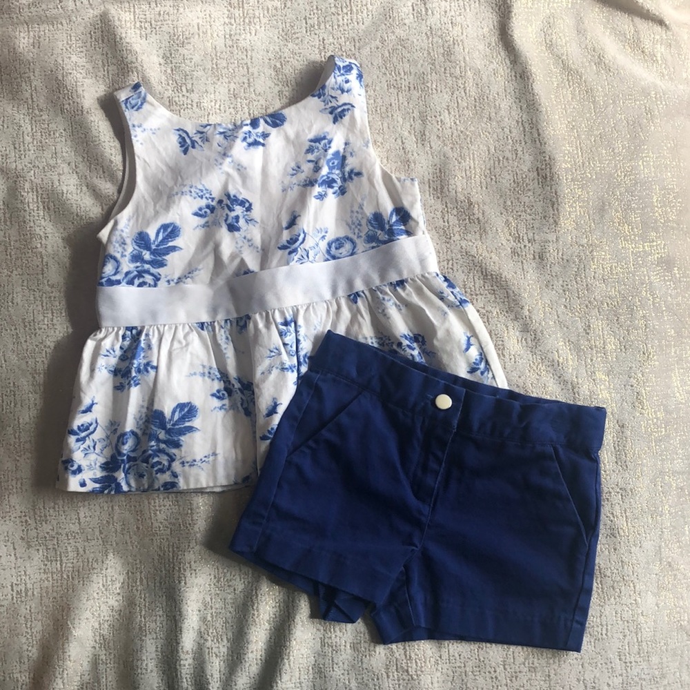 Janie & Jack Peplum top and Dressy Shorts Size :2t